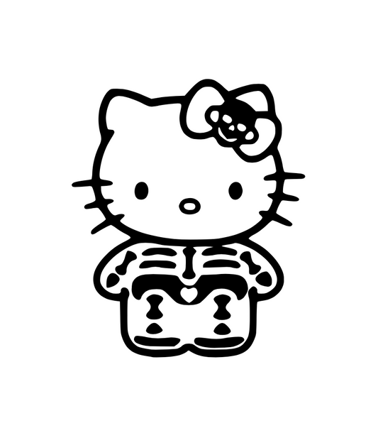 Hello Kitty Skeleton Costume - Car Bumper Vinyl Decal