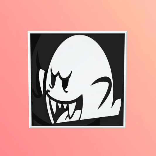 Boo Ghost Super Mario Bros Window Peeker - Car Bumper Vinyl Decal