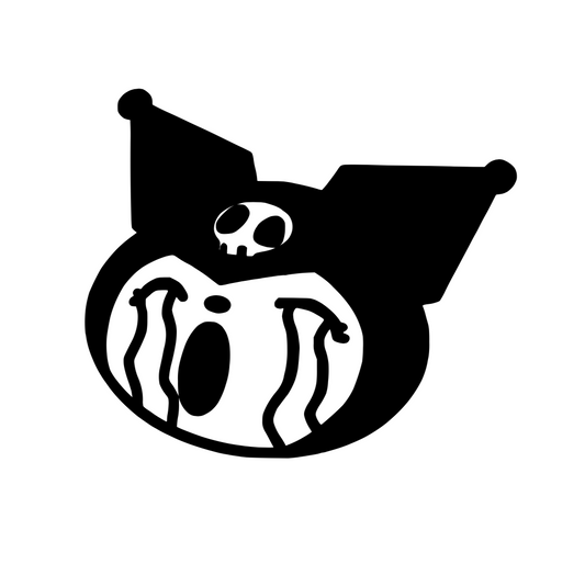 Kuromi Crying Face Hello Kitty - Car Bumper Vinyl Decal