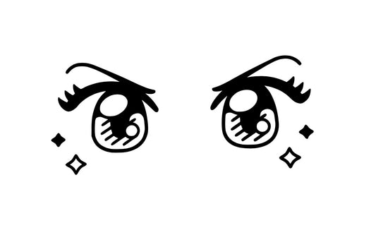 Cute Anime Girl Eyes - Car Bumper Vinyl Decal